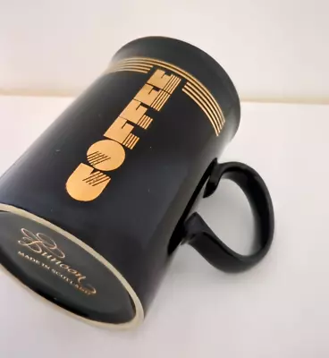 Buy Vintage Retro Dunoon Coffee Gold Black Mug 70s 80s • 10£