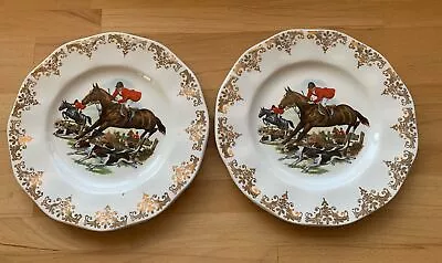 Buy Pair Of Vintage Barratts Plates With Fox Hunting Scene 10” Fine Tableware • 15£