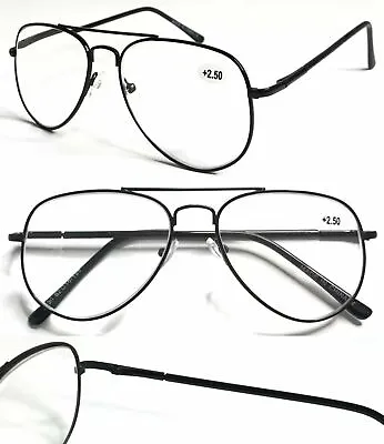 Buy Classic Pilot Style Double Bridge Reading Glasses Metal Small Shape Design R294 • 4.89£