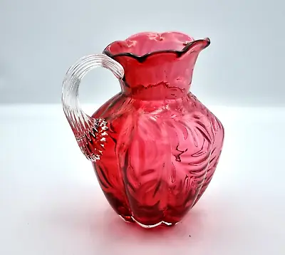 Buy Fenton Cranberry Glass Jug Number 8 Vintage Red Glass Pitcher • 65£
