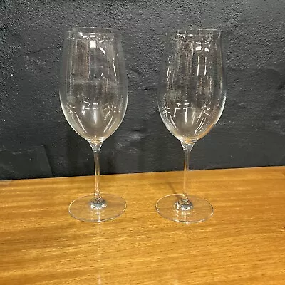 Buy DARTINGTON CRYSTAL 2 X Large Red Wine Glasses Signed Tony Laithwaite 24.5cm B182 • 27.99£