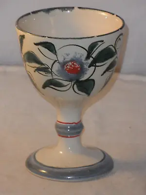 Buy Aldermaston? Style? Pottery Wine Goblet Painted Floral Pattern Potters Mark 13cm • 11.99£