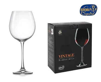 Buy 2x XXL Giant RED Wine Glasses Cup 850ml / 25.5 Oz BALLON XXL Bohemia Crystal • 13.59£