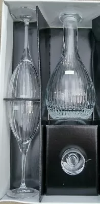 Buy New Royal Doulton Linear 3 Piece Decanter And Wine Glass Set NIB • 62.49£