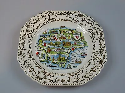 Buy Lord Nelson Pottery England Plate History Map Of Devon Cornwall • 9.99£