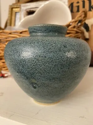 Buy Small Glazed Studio Art Pottery Signed Rand Stoneware 5x5 “ Speckled Green • 31.65£