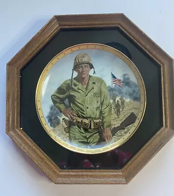 Buy John Wayne Collector Plate Symbol Of America Fighting Forces Wooden Glass Case • 38.57£