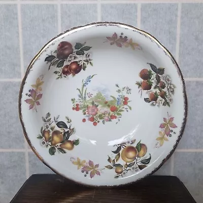 Buy Vintage Large Serving Bowl English Fine Bone China Hedgerow Flowers & Fruit • 5.90£