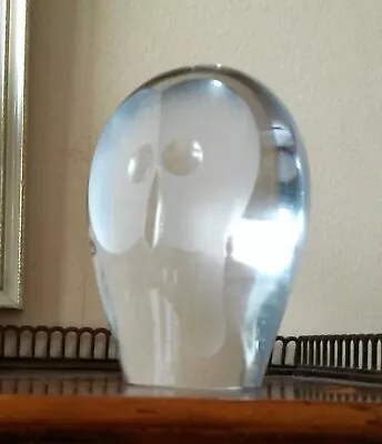 Buy Vintage Maleras Clear  Art Glass Lead Crystal Owl Figurine C1968 • 35£