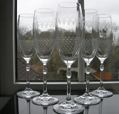 Buy Pall Mall/Lady Hamilton - Five Champagne Flute Glasses - Rare • 105£