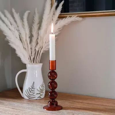Buy Glass Candle Stick Holder Bubble Colourful Scandinavian Home Decor Gifts For Her • 14.99£