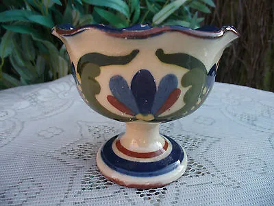 Buy Vtg  Torquay Pottery Motto Ware Pedestal Bowl Scandy Pattern Fresh From Dairy • 6£