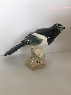 Buy Vintage Collectable Ceramic Magpie Bird By Beswick Figurine Gloss • 80£