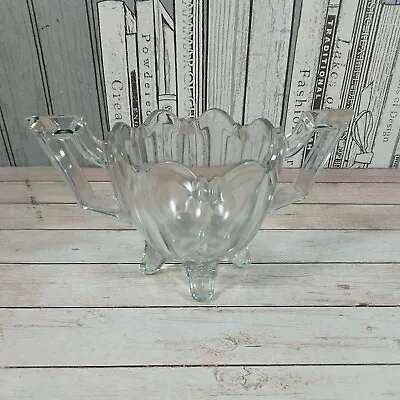 Buy Vintage Heavy Art Deco 'Chippendale' Glass Vase • 8.95£