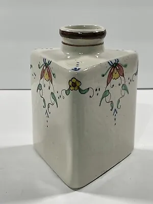 Buy Hand Painted Triangle Shaped Ceramic Bottle Vase- Mediterranean- 5.75” • 21.13£