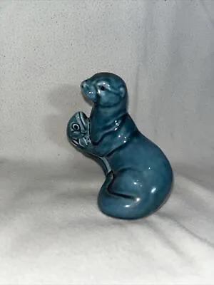 Buy Vintage Poole Pottery Otter With Fish Ornament Figure 11.5cm Beautiful • 10£