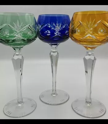 Buy Hand Cut Beautiful Bohemian Crystl Coloured Wine Glass Set ⭐ Satvir Gill ⭐ ♾️ • 10,000£