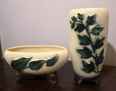 Buy Vintage Royal Copley Embossed Green Climbing Ivy  Vase And Planter • 17.32£