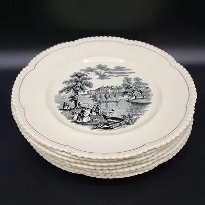 Buy Antique/Vintage Set 7 Royal Cauldon Royal Views Plates 9 3/8  Buckingham Palace • 49.18£