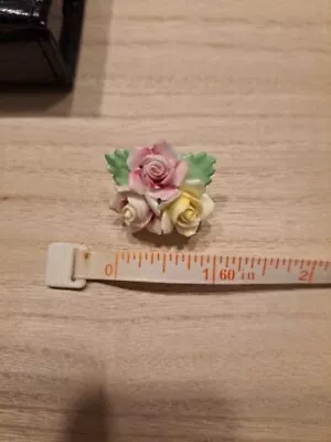 Buy Vintage Royal Adderley English China Flower Floral Brooch Pin 3 Roses In Vgc • 5£