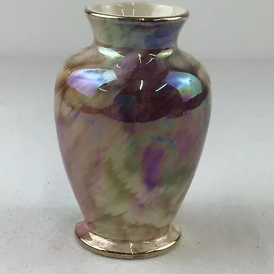Buy Oldcourt Ware Lustre Vase J Fryer Ltd 5 Inch Pink Purple Gold Hand Painted 1950s • 9.95£