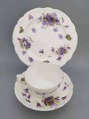 Buy Hammersley 1920 Victorian Violets Trio - Tea Cup, Saucer, Plate (6 Avail) 11202 • 24.99£