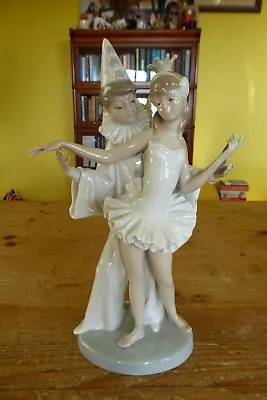Buy Vintage Lladro 10.5  Figurine - Clown Dancing With Ballerina • 9£