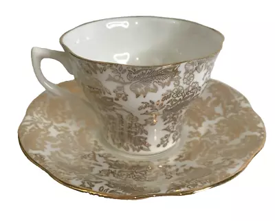 Buy Fine Bone China Tea Cup And Saucer Made In England With Gold Decoration • 23.75£