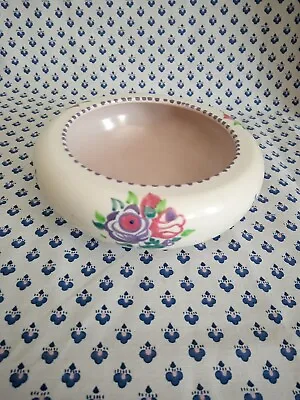 Buy Vintage Poole Pottery Handmade Hand Decorated Purple Pink Rose Floral Bowl Dish • 3.50£