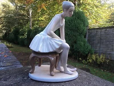 Buy Vintage Large Nao/lladro Ballerina/dancer - Seated (mint Condition) Rare. • 49.99£