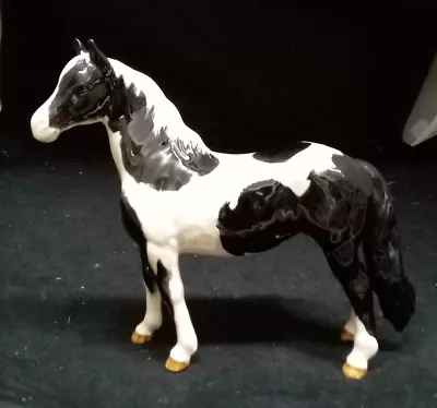 Buy Vintage Beswick England Black And White Piebald Pinto Pony Horse Figurine • 76£