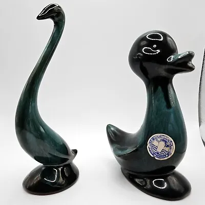 Buy Blue Mountain Pottery Canada FiguresDrip Glaze 5.5  Duck & 6  Crane Egret  Lot 2 • 23.97£