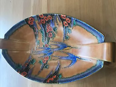 Buy Vintage Crown Devon Fieldings Art Deco Dish Bowl Lustre Birds Poppies -Damage • 35£