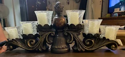 Buy Antique Bronze Flourish Hobby Lobby Candle Holder-Holds 6 Flameless Candles Incl • 6.61£