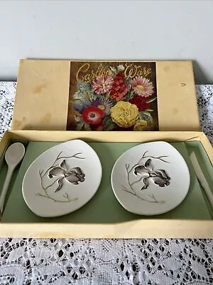 Buy Two Vintage Carlton Ware Iris Small Breakfast Dishes - Boxed  • 25£