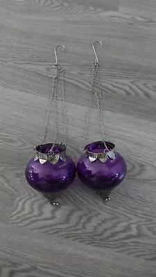 Buy 2x Purple Tealight Holders, Hangable, Tealight And Hooks Not Included • 5.50£