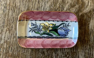 Buy Vintage Maling Trinket Dish/ Plate Springtime Pink Lustre Ware-10cm X 6cm • 5£