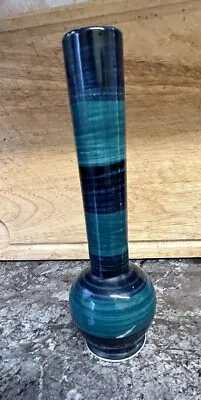 Buy Green Blue Striped Stem Vase By Burleigh Ironstone 17 Cm / 6.5 Inch High VGC • 5£