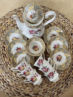 Buy PARAGON GOLD LEAF ROCKINGHAM Double Warrant COFFEE SET By Appointment Queen Mary • 299£