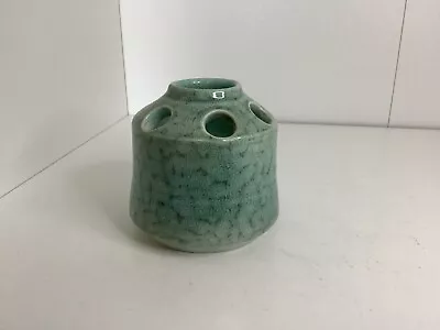 Buy Vintage. Iden Pottery. Rye. Posy Bowl Vase. Sussex England. Green Celadon Glaze. • 8£