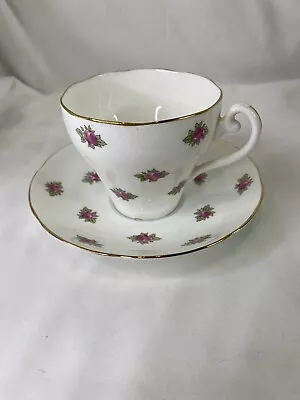 Buy Vintage Adderley Tea Cup And Saucer Fine Bone China Pink Peonies Roses England • 11.58£