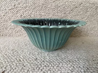 Buy Vintage Beswick Ware Decorative Bowl Fluted Flower Style England Blue Black Chip • 17£