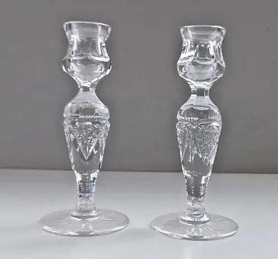 Buy Vintage Pair Crystal Cut Glass Candlesticks  6 Inches Approx Height Beautiful • 14.99£
