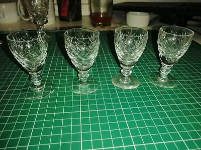 Buy Antique Royal Brierley Red Wine Glasses Set Of 4 Unmarked.  • 10£
