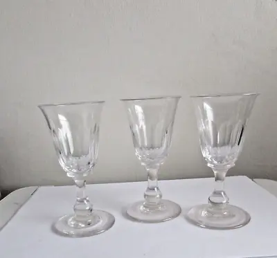 Buy Antique Facet Cut Victorian / Georgian Conical Bowl  Knopped Wine Glasses • 22£