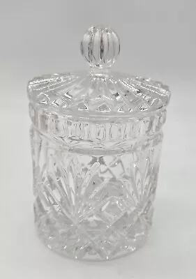 Buy Vintage Zajeca Yugoslav Cut Crystal Heavy Glass Biscuit Jar W/Lid&Label, 3.75x6  • 17.95£