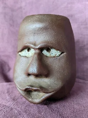 Buy Funky Stoneware Face Wall Pocket Planter Vase Decorative One Of A Kind Hand Made • 12.36£