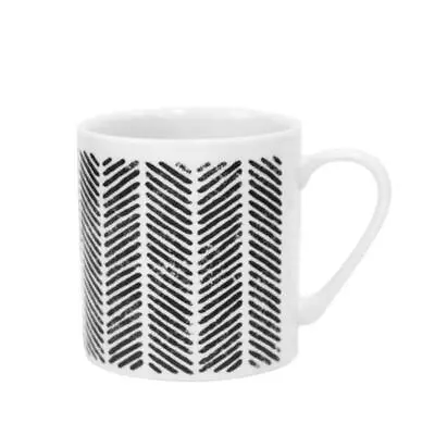 Buy Queens By Churchill Sieni Black Sparre Geometric China Coffee Tea Cup Mug 340ml • 11.99£