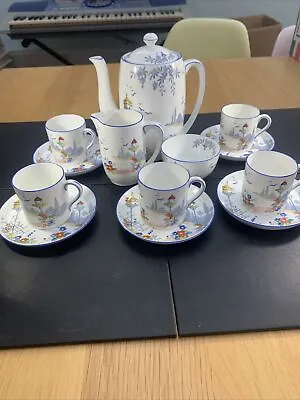 Buy Foley China Art Deco Coffee Set For 5 Pattern 653 Cottage Garden • 65£