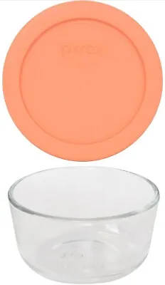 Buy Pyrex Storage 2-Cup Clear Glass Round Dish With Orange Lid. 7200. USA • 7.10£